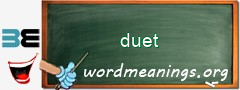 WordMeaning blackboard for duet